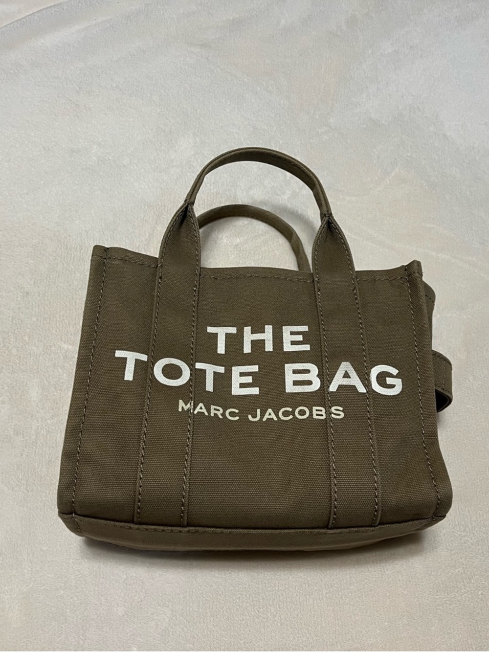 Marc Jacobs Slate Green Canvas Small Tote Bag